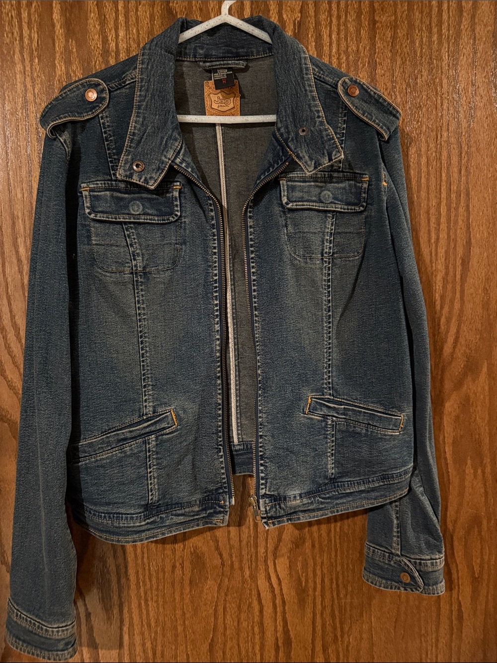 Jag Jeans Distressed Dark Blue Denim Jacket